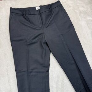 Cabi Pants Women's 6 Pure Black Go To Trousers Ankle Length Straight Leg Stretch